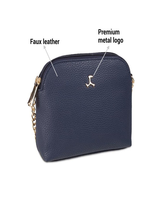 Mochi Women's Blue Stylish Faux Leather Sling Bag (66-537) - Image 3